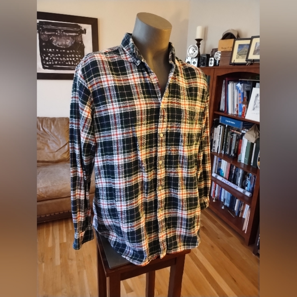 Club Room Multicolor Plaid Flannel 100% Cotton Shirt Size XXL